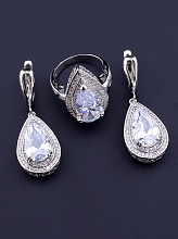 картинка Комплект Фианит (родий) от магазина Wolves