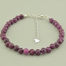 картинка Браслет 'SUNSTONES' Рубин Серебро(925) 19 см от магазина Wolves