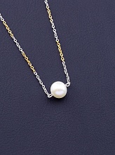 картинка Подвеска 'SUNSTONES' Жемчуг 45 см (позолота-родий) от магазина Wolves