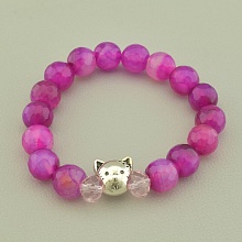 картинка Браслет на резинке из натурального камня агата и чешского хрусталя от магазина Wolves