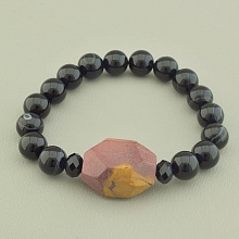 картинка Браслет 'SUNSTONES' Агат Чешский хрусталь Яшма 18 см от магазина Wolves