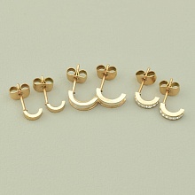 картинка Серьги 'Stainless Steel' Фианит (позолота 18к (розовая)) от магазина Wolves