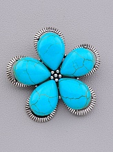 картинка Брошь Бирюза 45x45мм от магазина Wolves