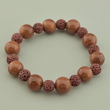 картинка Браслет из авантюрина Золотой Песок и лавы, коричневый от магазина Wolves