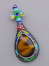 картинка Брошь Тигровый глаз 65x25мм от магазина Wolves