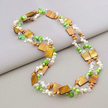 картинка Бусы Перламутр Горный хрусталь Жемчуг 120 см от магазина Wolves