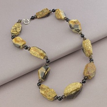 картинка Бусы Яшма Агат Раухтопаз 62 см от магазина Wolves