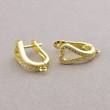 картинка Швензы Пара Фианит позолота 18к (лимонная) 15х8см от магазина Wolves