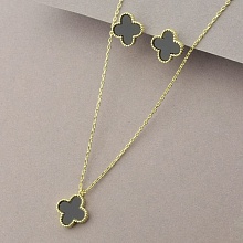 картинка Подвеска+Серьги 'Saiya' Эмаль 41 см (позолота 18к (лимонная)) от магазина Wolves