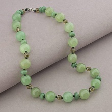 картинка Бусы 'SUNSTONES' Нефрит Раухтопаз 40 см от магазина Wolves