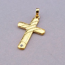 картинка Крестик 'XUPING' Фианит  (позолота 18к) от магазина Wolves