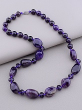 картинка Бусы 'SUNSTONES' Аметист Чешский хрусталь 55 см от магазина Wolves