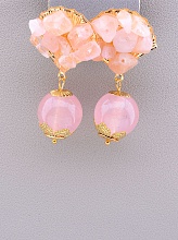 картинка Серьги 'Stainless Steel' Розовый кварц от магазина Wolves