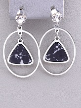 картинка Серьги 'Stainless Steel' Обсидиан от магазина Wolves