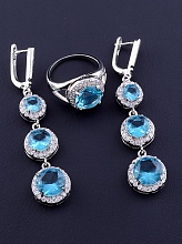 картинка Комплект Фианит (родий) от магазина Wolves