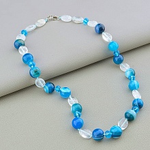 картинка Бусы 'SUNSTONES' Агат Горный хрусталь Чешский хрусталь 49 см от магазина Wolves