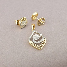 картинка Серьги+Кулон 'XUPING' Фианит (позолота-родий) от магазина Wolves