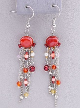 картинка Серьги 'Hand Made' Сердолик Бижутерный сплав5 3 г от магазина Wolves