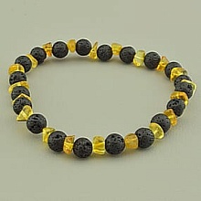 картинка Браслет 'SUNSTONES' Лава Янтарь 18 см от магазина Wolves