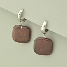 картинка Серьги 'SUNSTONES' Яшма  (родий) от магазина Wolves