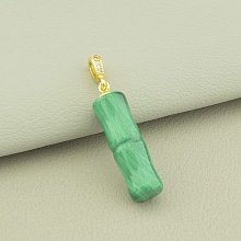 картинка Кулон Малахит 30х8мм (позолота 18к (лимонная)) от магазина Wolves