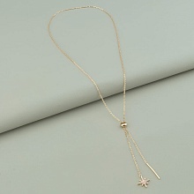 картинка Подвеска 'Saiya' Фианит 60 см (позолота 18к (розовая)) от магазина Wolves