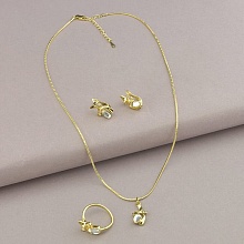 картинка Набор Подвеска+Кольцо+Серьги 'Winniana' Фианит 45 см (позолота 18к) от магазина Wolves