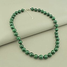 картинка Бусы 'SUNSTONES' Малахит Серебро(925) 47 см от магазина Wolves