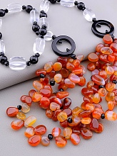 картинка Бусы Сердолик Горный хрусталь Агат 70 см от магазина Wolves