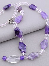 картинка Бусы Горный хрусталь Аметист 53 см от магазина Wolves