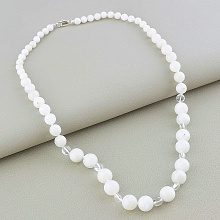 картинка Бусы 'SUNSTONES' Лунный камень Горный хрусталь 49 см от магазина Wolves