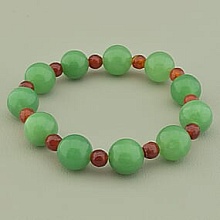 картинка Браслет 'SUNSTONES' Нефрит Сердолик 19 см от магазина Wolves