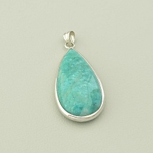 картинка Кулон с амазонитом в форме капли в оправе 42x20 мм от магазина Wolves