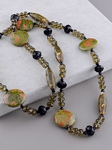 картинка Бусы Эпидот Чешский хрусталь 90 см от магазина Wolves