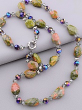 картинка Бусы Яшма Чешский хрусталь 90 см от магазина Wolves