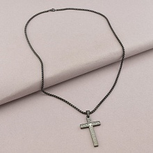 картинка Крест из стали, черный, хромированный от магазина Wolves