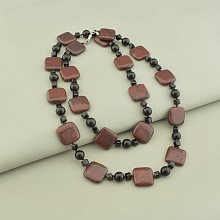 картинка Бусы из яшмы, агата и чешского хрусталя, на замочке типа карабин от магазина Wolves