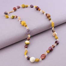 картинка Бусы 'SUNSTONES' Яшма Горный хрусталь 59 см от магазина Wolves