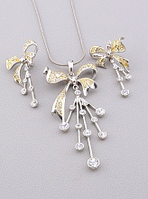 картинка Подвеска+Серьги 'Abella' Сrystal 42 см от магазина Wolves