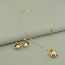 картинка Подвеска+Серьги 'Abella' 45 см (позолота 18к (лимонная)) от магазина Wolves