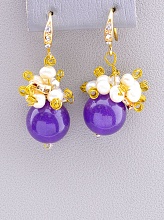 картинка Серьги 'Hand Made' Аметист Бижутерный сплав9 9 г от магазина Wolves