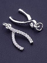 картинка Кулон Фианит 15х10 (родий) от магазина Wolves