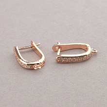 картинка Швензы Пара Фианит позолота 18к (розовая) 15х3см от магазина Wolves