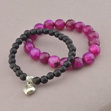 картинка Браслет 'SUNSTONES' Агат Шунгит 17 см от магазина Wolves