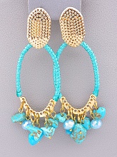 картинка Серьги 'Stainless Steel' Бирюза Чешский хрусталь от магазина Wolves