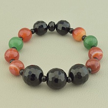 картинка Браслет 'SUNSTONES' Сердолик Нефрит Агат 17 см от магазина Wolves