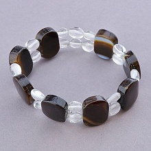 картинка Браслет 'SUNSTONES' Агат Горный хрусталь 19 см от магазина Wolves