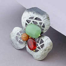 картинка Брошь Нефрит Яшма 50х50мм от магазина Wolves