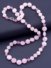 картинка Бусы 'SUNSTONES' Розовый кварц Чешский хрусталь 55 см от магазина Wolves