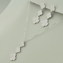 картинка Подвеска+Серьги Фианит 42 см (Серебро) от магазина Wolves